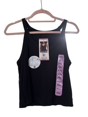 Black Ribbed Tank Top - Small